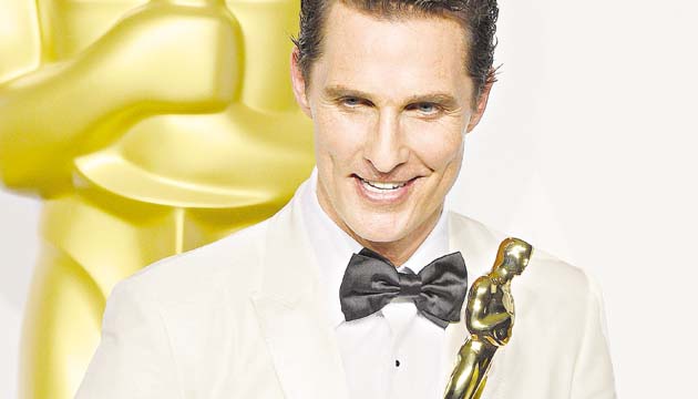 El actor Matthew McConaughey, el mejor actor por “Dallas Buyers Club”.