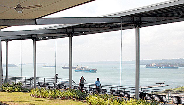 El mirador del Atlántico donde se observan trabajos de ampliación.