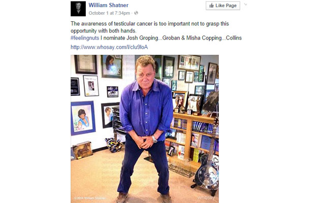 William Shatner (bromea que #Feeling Nuts es tan importante que merece el uso de las 2 manos )