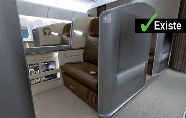 BMW diseñó un suite, y este tipo de sillas existen ya en aerolíneas como Singapore Air y Ettihad
