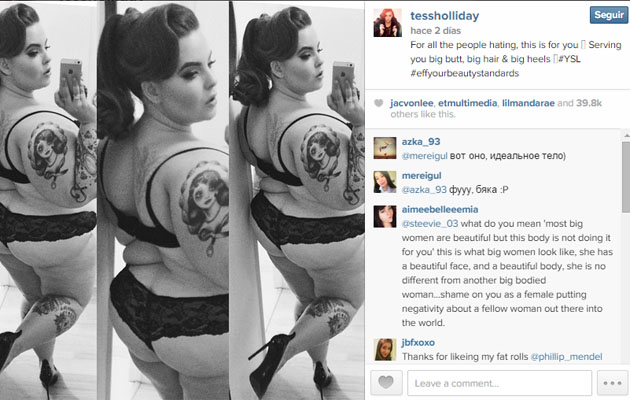 Tess Holliday con mensaje para los "haters" te sirvo cabello, nalgas y tacones grandes