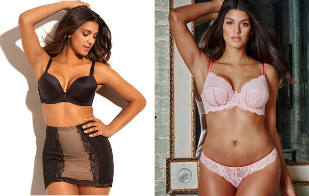 Modelo con curvas, foto de la página web de Adore Me
