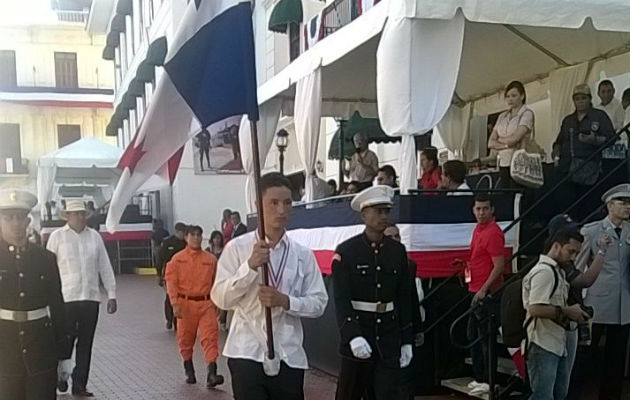 En desfile del Día de los símbolos patrios.