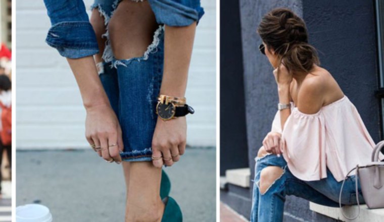 Los tacones le dan elegancia a los 'jeans' rotos. Los tacones le dan elegancia a los 'jeans' rotos.