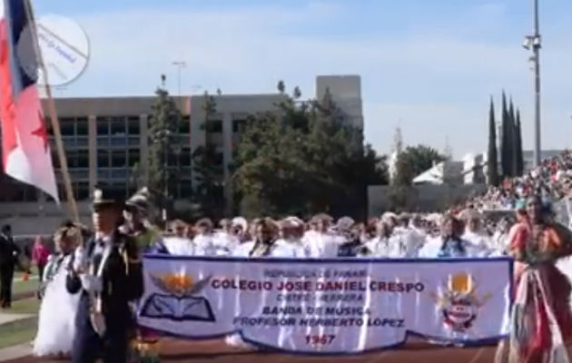 La banda Herberto López del colegio José Daniel Crespo de Chitré. Foto/Cortesía