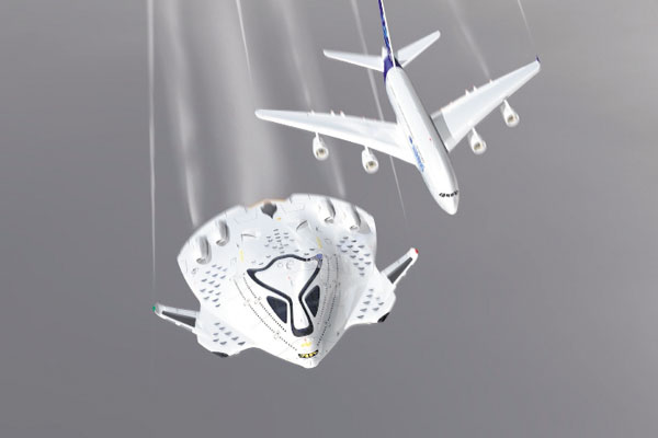 Comparación de la aeronave con un avión de pasajeros.