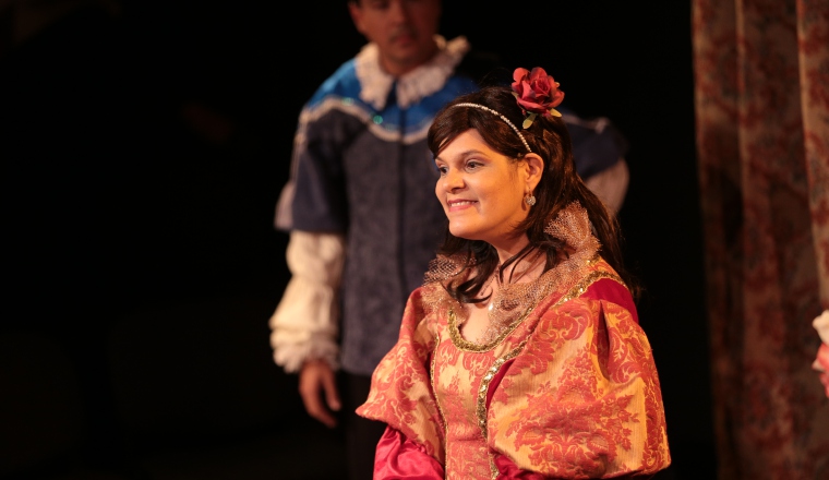 En la obra "La fierecilla domada", en el teatro La Quadra. En la obra "La fierecilla domada", en el teatro La Quadra. /Foto Archivo.