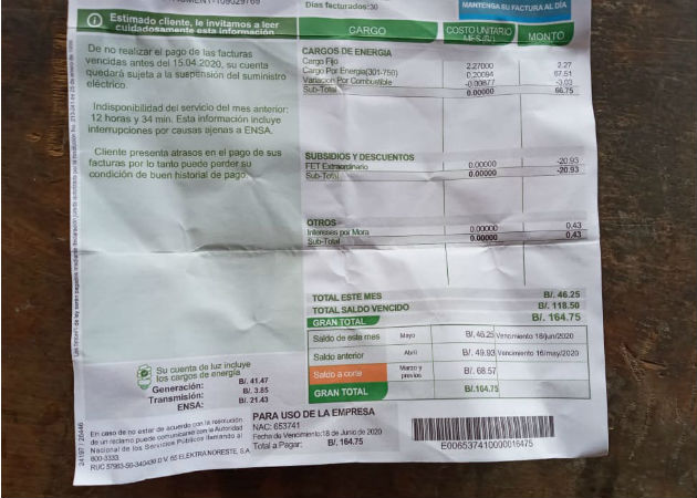 Comercios y educación a distancia afectados por apagones en Unión Chocó Moradores se quejan de que las cuentas de luz son exhorbitantes a pesar de los apagones. Foto: Cortesía. .