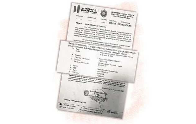 La certificación hace referencia a que la entrada a Guatemala había sido avalada por el viceministro de Relaciones Exteriores, Eduardo Hernández Recinos.