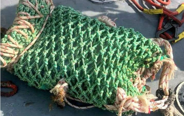 La cocaína fue sujeta con una especie de ganchos de metal que guardaba un bulto de color verde. Foto: Diómedes Sánchez S. La cocaína fue sujeta con una especie de ganchos de metal que guardaba un bulto de color verde. Foto: Diómedes Sánchez S.