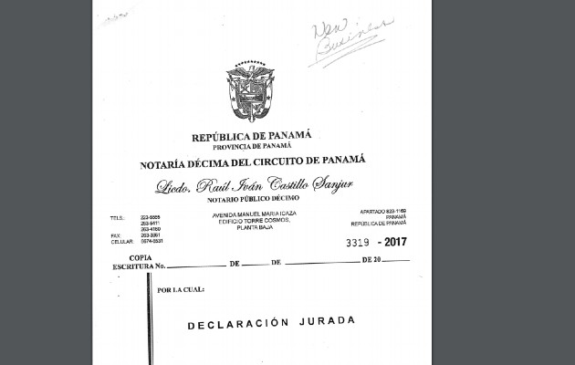 Declaración jurada. Declaración jurada.