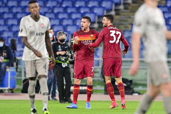 Pellegrini, El Shaarawy y Mancini marcaron los goles para la Roma ante el Shaktar. Foto: Twitter Pellegrini, El Shaarawy y Mancini marcaron los goles para la Roma ante el Shaktar. Foto: Twitter