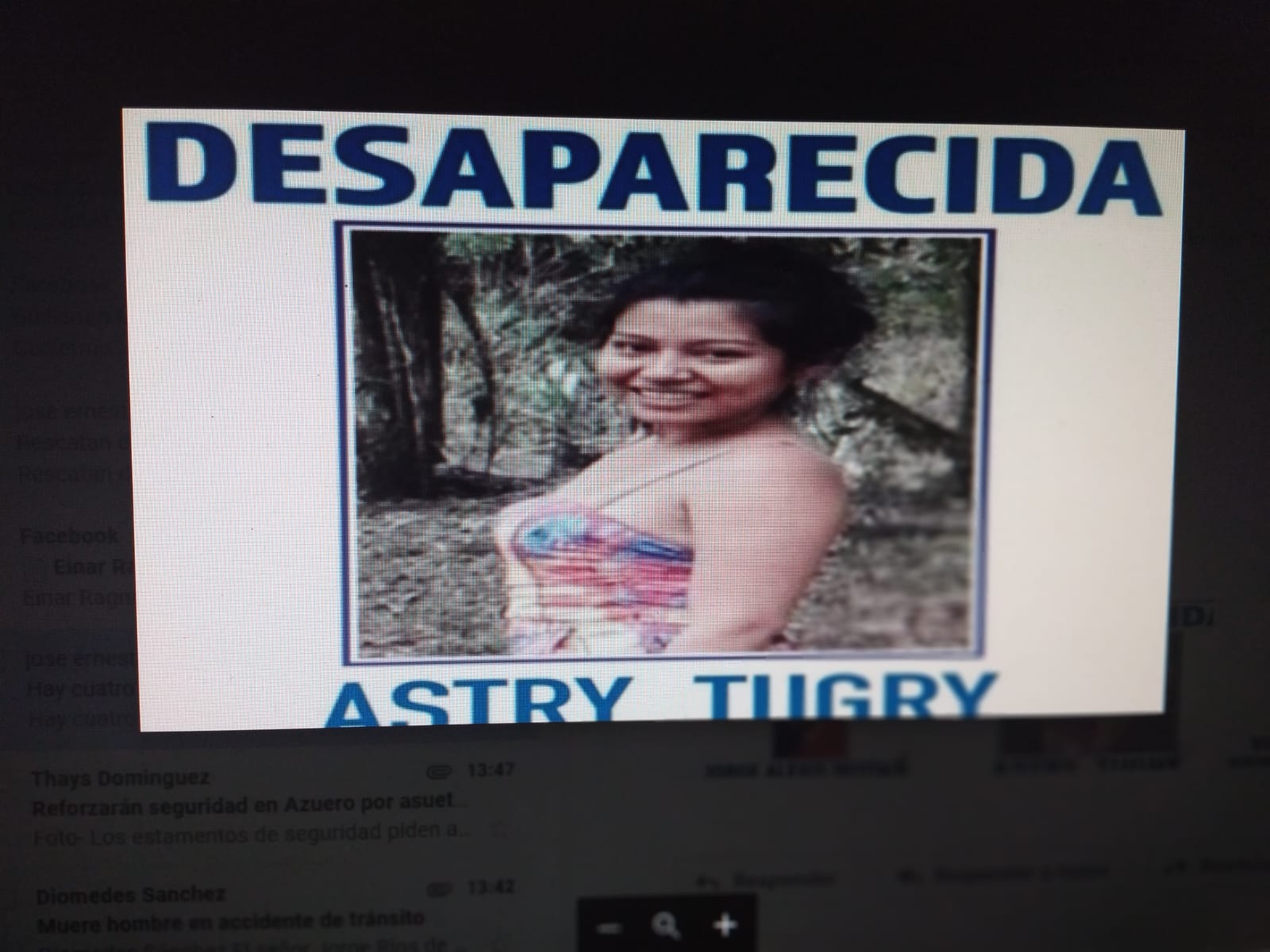 Astry Tugry salió de su casa en Veladero de Tolé a David, todavía no ha regresado. Foto: José Vásquez Astry Tugry salió de su casa en Veladero de Tolé a David, todavía no ha regresado. Foto: José Vásquez