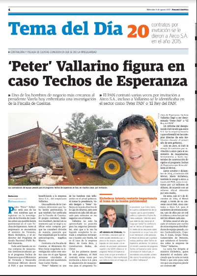 Peter Vallarino figura en caso de Techos de Esperanza