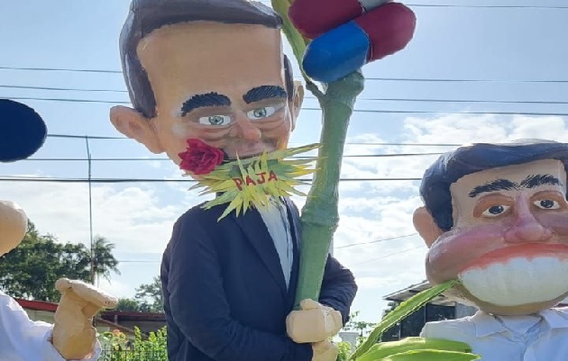 La figura del presidente Laurentino Cortizo también ha sido confeccionada. Foto. Eric Montenegro