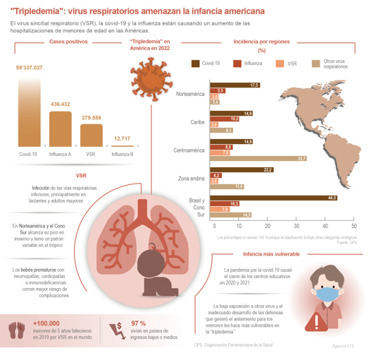 Virus sincitial repunta en América. Foto: EFE Virus sincitial repunta en América. Foto: EFE