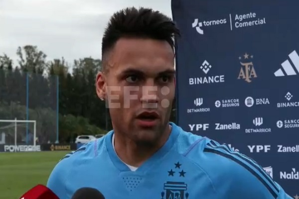 Lautaro Martínez de Argentina espera celebrar en el amistoso contra Panamá. Foto: Captura Lautaro Martínez de Argentina espera celebrar en el amistoso contra Panamá. Foto: Captura