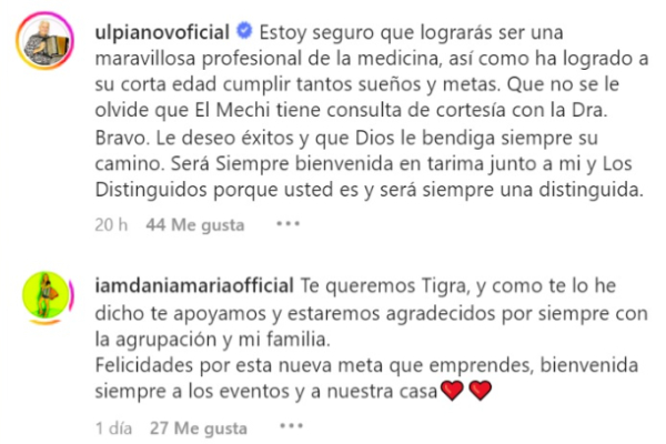Mensaje de Ulpiano Vergara y Dania María Vergara. Foto: Instagram / @maryfrankbravoo Mensaje de Ulpiano Vergara y Dania María Vergara. Foto: Instagram / @maryfrankbravoo