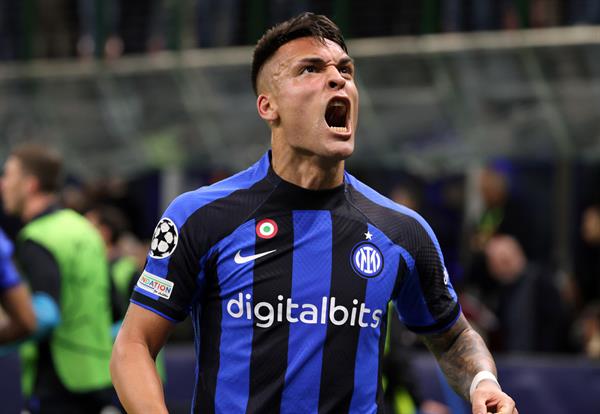 Lautaro Martínez festeja su gol para el Inter. Foto: EFE Lautaro Martínez festeja su gol para el Inter. Foto: EFE