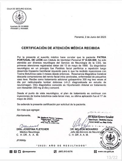 Su defensa presentará certificaciones médica que señalan los problemas de salud que la aquejan. Foto: Cortesía Su defensa presentará certificaciones médica que señalan los problemas de salud que la aquejan. Foto: Cortesía