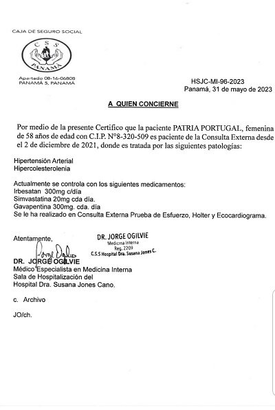 Su defensa presentará certificaciones médica que señalan los problemas de salud que la aquejan. Foto: Cortesía Su defensa presentará certificaciones médica que señalan los problemas de salud que la aquejan. Foto: Cortesía
