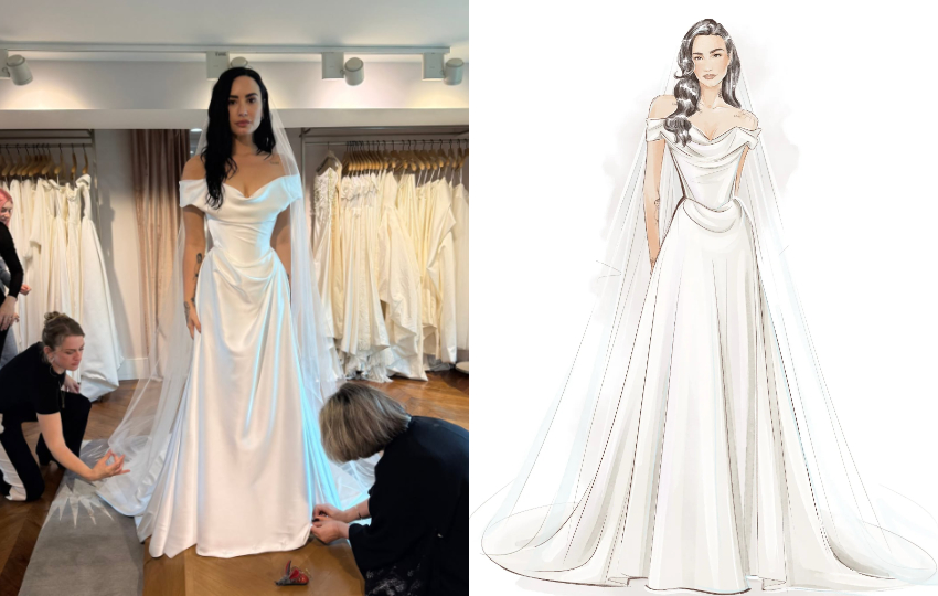 Demi Lovato lució un vestido de novia personalizado de Vivienne Westwood. Fotos: Demi Lovato / Vivienne Westwood Demi Lovato lució un vestido de novia personalizado de Vivienne Westwood. Fotos: Demi Lovato / Vivienne Westwood