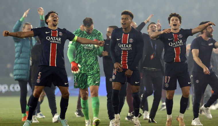PSG festeja su clasificación a la final de la 'Champions'. Foto:EFE PSG festeja su clasificación a la final de la 'Champions'. Foto:EFE