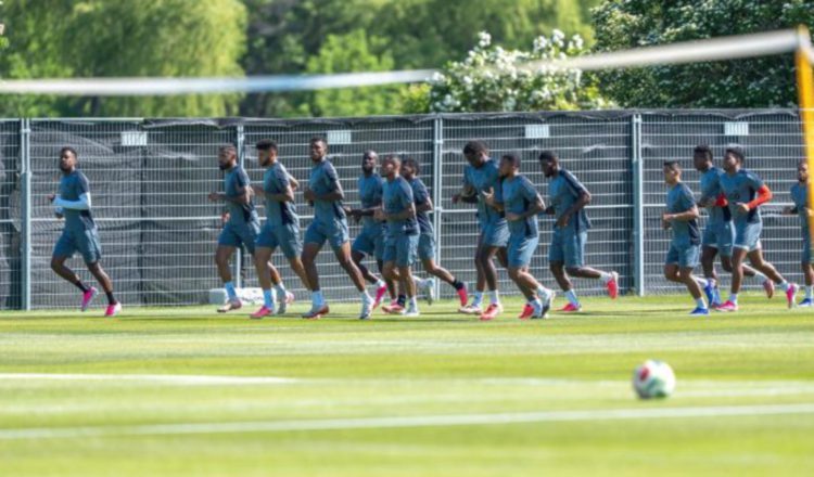 Jugadores del seleccionado panameño durante los entrenamientos. Foto:EFE Jugadores del seleccionado panameño durante los entrenamientos. Foto:EFE