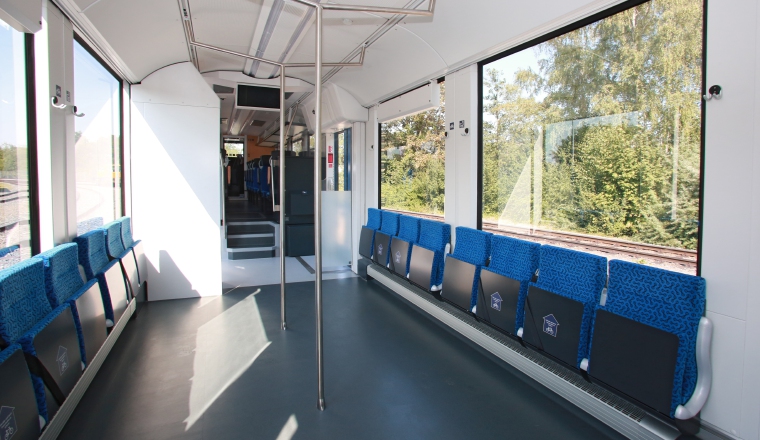 Interior de un vagón del nuevo tren. Interior de un vagón del nuevo tren.