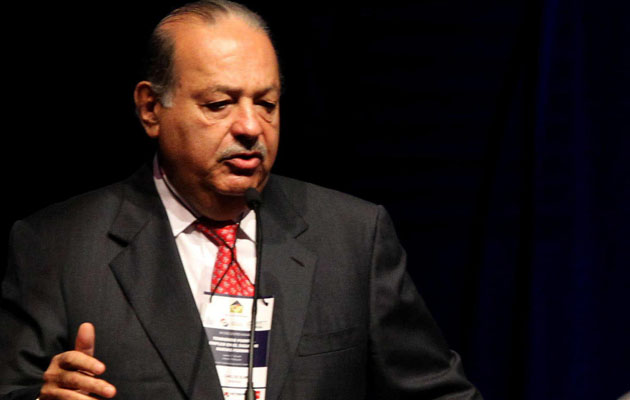 Magnate mexicano, Carlos Slim en conferencia en Asunción. Foto/EFE