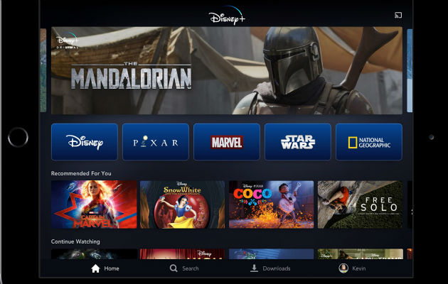 Disney+ comenzará el 12 de noviembre en EE.UU. y costará 6.99 dólares al mes Imagen suministrada por Disney muestra su portal de "Disney Plus" en una tablet. Foto: AP.