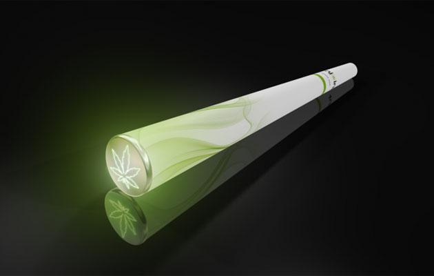 E-NJoint original con hoja de marihuana donde la punta se "enciende"