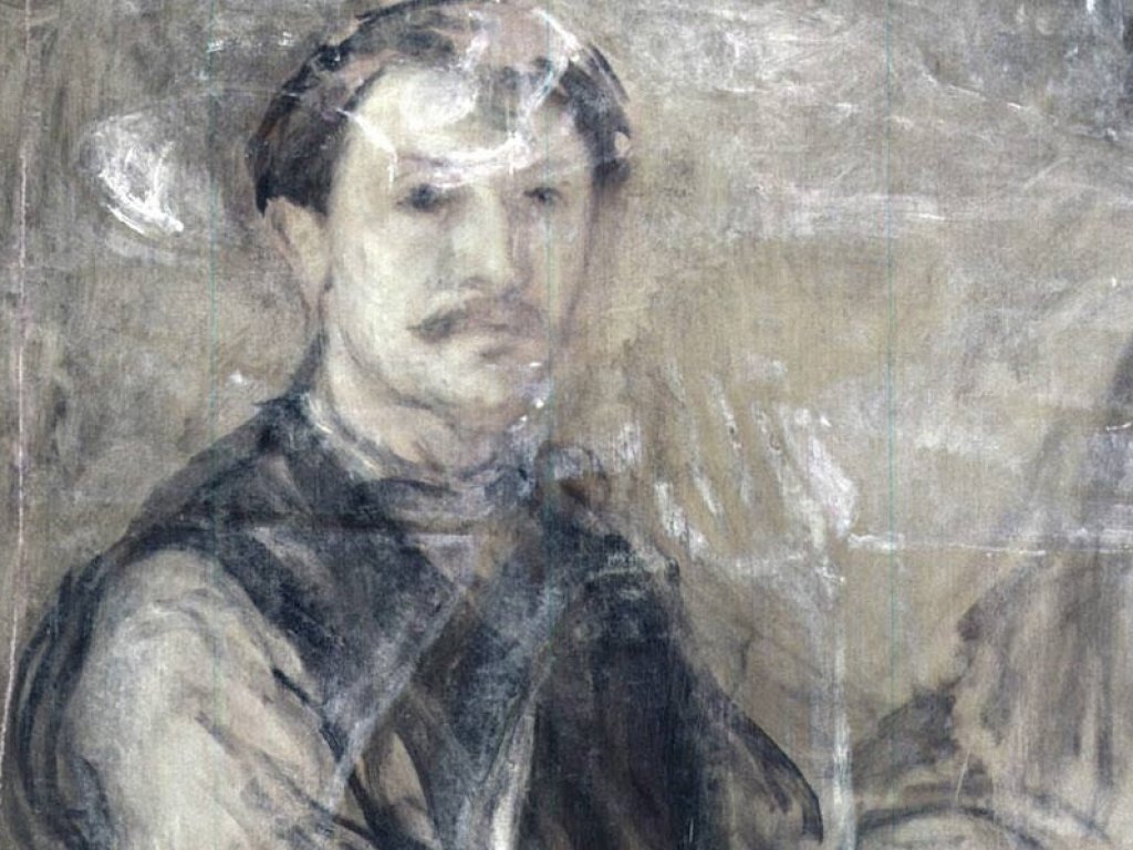 Pintura de Picasso detrás del cuadro Mujer planchando. Foto: EFE.<br>