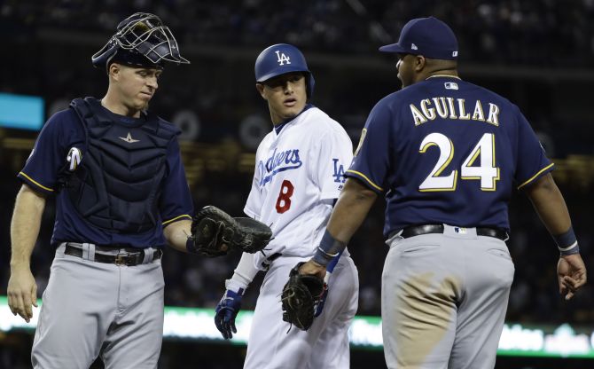 Manny Machado (c), el jugador de la polémica. Foto AP Manny Machado (c), el jugador de la polémica. Foto AP