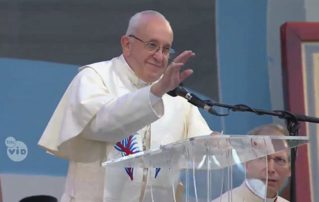 Papa Francisco: "Hoy podemos estar de rumba porque empezó hace mucho tiempo". Foto: Presidencia de Panamá.