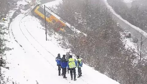 Roca descarrila tren  