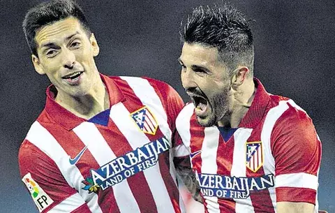 Diego Simeone, contento por el tanto de Villa 