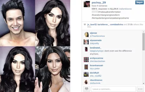 Hombre se transforma en celebridades con maquillaje #fotos