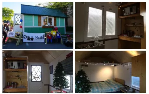 Los "Occupiers" construyen mini casas, gratis