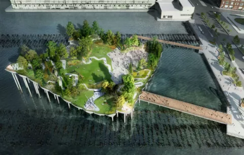 Magnate estadounidense quiere levantar un parque público en el río Hudson