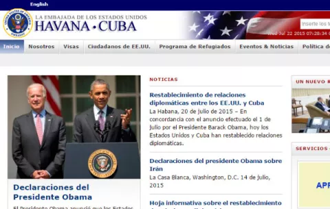 Embajadas de Cuba y EE.UU. oficializan lazos con apertura de páginas web