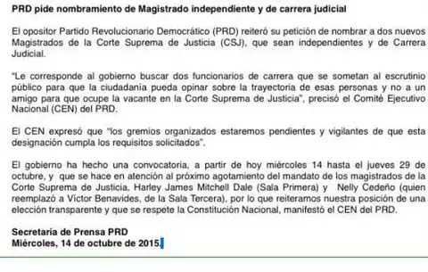 PRD exige a Varela cumplir con promesa de Constituyente