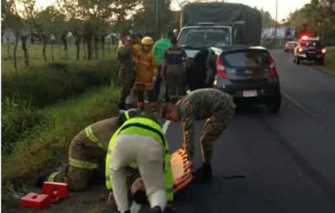 Accidente vía Volcán deja un herido de consideración