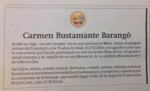 Emoticones aparecen hasta en las esquelas de defunción