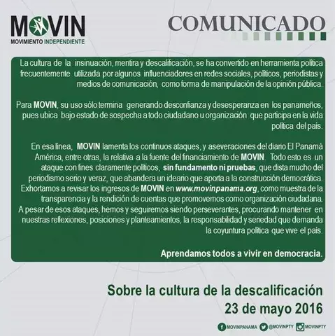 Movin ataca al Panamá América 