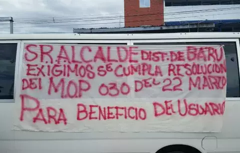 Transportistas de la ruta David-Frontera en paro