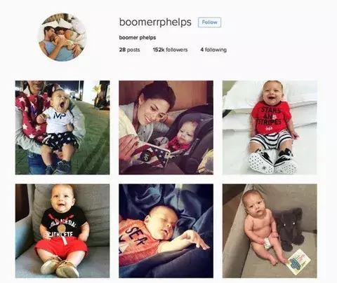 Boomer, el hijo Phelps tiene 3 meses y 158 mil seguidores 