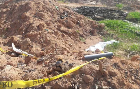 Arma homicida, afilada hacha en caso de descuartizado