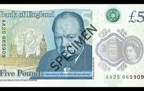Circula nuevo billete de plástico de 5 libras