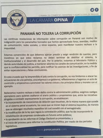 Cámara de Comercio reitera su rechazo todo delito contra la administración pública